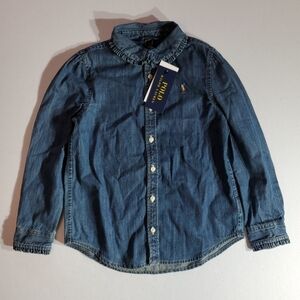 Girls Sz 6 Polo Ralph Lauren Denim Button-Down Shirt